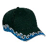 Otto Cap Flame Pattern Brushed Twill Low Profile Pro Style Caps Black/Royal/White