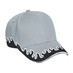 Flame Pattern Brushed Twill Low Profile Pro Style Caps