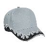 Otto Cap Flame Pattern Brushed Twill Low Profile Pro Style Caps Gray/Black/White