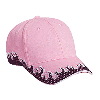 Otto Cap Flame Pattern Brushed Twill Low Profile Pro Style Caps Pink/Black/White