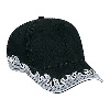 Otto Cap Flame Pattern Brushed Twill Low Profile Pro Style Caps Black/Gray/White