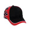 Otto Cap Flame Pattern Brushed Cotton Twill Low Profile Pro Style Two Tone Color Caps Black/Red/White