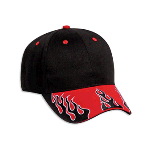 Flame Pattern Visor Brushed Cotton Twill Low Profile Pro Style Two Tone Color Cap