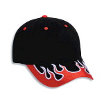 Flame Pattern Visor Brushed Cotton Twill Low Profile Pro Style Two Tone Color Caps