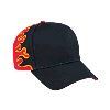 Otto Cap Flame Pattern Cotton Twill Low Profile Pro Style Two Tone Color Caps Black/Red/Gold