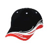 Otto Cap Ocean Splash Pattern Brushed Cotton Twill Low Profile Pro Style Two Tone Color Caps Black/Red/White