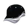 Otto Cap Ocean Splash Pattern Brushed Cotton Twill Low Profile Pro Style Two Tone Color Caps Black/Gray/White