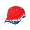 Otto Cap Ocean Splash Pattern Brushed Cotton Twill Low Profile Pro Style Two Tone Color Caps Red/Royal/White