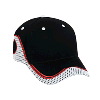 Otto Cap Brushed Cotton Twill Polyester Pro Mesh Low Profile Pro Style Caps Black/White/Red