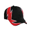 Otto Cap Zig Zag Pattern Brushed Cotton Twill Low Profile Pro Style Two Tone Color Caps Black/Red/White