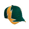 Otto Cap Zig Zag Pattern Brushed Cotton Twill Low Profile Pro Style Two Tone Color Caps Dark Green/Gold/White