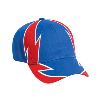 Otto Cap Zig Zag Pattern Brushed Cotton Twill Low Profile Pro Style Two Tone Color Caps Royal/Red/White