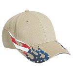 United States Flag Flame Pattern Brushed Cotton Twill Low Profile Pro Style Caps
