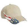 Otto Cap United States Flag Flame Pattern Brushed Cotton Twill Low Profile Pro Style Caps Khaki