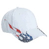 Otto Cap United States Flag Flame Pattern Brushed Cotton Twill Low Profile Pro Style Caps White