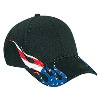 Otto Cap United States Flag Flame Pattern Brushed Cotton Twill Low Profile Pro Style Caps Black