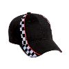 Otto Cap Racing Pattern Brushed Cotton Twill Low Profile Pro Style Caps Black