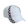 Otto Cap Racing Pattern Brushed Cotton Twill Low Profile Pro Style Caps White