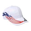 Otto Cap United States Flag Racing Flame Pattern Brushed Cotton Twill Low Profile Pro Style Caps White