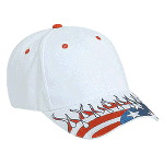 United States Flag Flame Pattern Visor Brushed Cotton Twill Low Profile Pro Style Caps