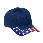 United States Flag Visor Brushed Cotton Twill Low Profile Pro Style Caps