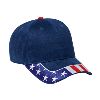 Otto Cap United States Flag Visor Brushed Cotton Twill Low Profile Pro Style Caps Navy
