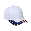 Otto Cap United States Flag Visor Brushed Cotton Twill Low Profile Pro Style Caps White