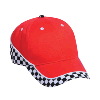 Otto Cap Racing Pattern Brushed Cotton Twill Low Profile Pro Style Caps Red