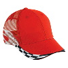 Otto Cap Racing Flame Pattern Cotton Twill Sandwich Visor Low Profile Pro Style Mesh Back Two Tone Color Caps Red/Black/White