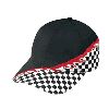 Otto Cap Flare Racing Pattern Cotton Twill Low Profile Pro Style Two Tone Color Caps Black/Black/Red