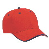 Otto Cap Flag Edge Design Sandwich Visor Twill Low Profile Caps Red