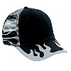 Otto Cap Flame Pattern Cotton Twill Low Profile Pro Style Mesh Back Two Tone Color Caps Black/Gray