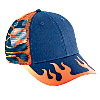 Otto Cap Flame Pattern Cotton Twill Low Profile Pro Style Mesh Back Two Tone Color Caps Navy/Combination