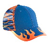 Otto Cap Flame Pattern Cotton Twill Low Profile Pro Style Mesh Back Two Tone Color Caps Royal/Combination