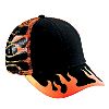 Otto Cap Flame Pattern Cotton Twill Low Profile Pro Style Mesh Back Two Tone Color Caps Black/Combination