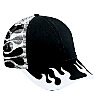Otto Cap Flame Pattern Cotton Twill Low Profile Pro Style Mesh Back Two Tone Color Caps Black/White