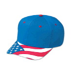 United States Flag Visor Cotton Twill Pro Style Caps