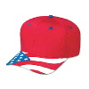 Otto Cap United States Flag Visor Cotton Twill Pro Style Caps Red