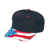 Otto Cap United States Flag Visor Cotton Twill Pro Style Caps Black