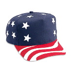 United States Flag Pattern Cotton Twill Low Crown Golf Style Cap