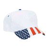 Otto Cap United States Flag Visor Cotton Twill Low Crown Golf Style Cap White