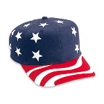 United States Flag Pattern Cotton Twill Pro Style Cap