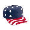 Otto Cap United States Flag Pattern Cotton Twill Pro Style Cap Red/Navy