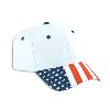 Otto Cap United States Flag Visor Cotton Twill Pro Style Cap White