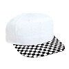 Otto Cap Checker Visor Cotton Twill Pro Style Two Tone Color Caps Black/White/White