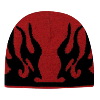 Otto Cap Flame Design Acrylic Knit Two Tone Color 8" Beanie Red/Black