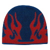 Otto Cap Flame Design Acrylic Knit Two Tone Color 8" Beanie Navy/Red