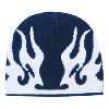 Otto Cap Flame Design Acrylic Knit Two Tone Color 8" Beanie Navy/White