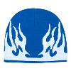 Otto Cap Flame Design Acrylic Knit Two Tone Color 8" Beanie Royal/White