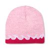 Otto Cap Flame Design Reversible Acrylic Knit Two Tone Color 8" Beanie Pink/Hot Pink/White